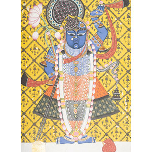 Pichwai Art Gold Cotton Rope Wall Decor Bohemian Christmas Portrait <b>Tapestry</b> for Bedroom - Product Image 2