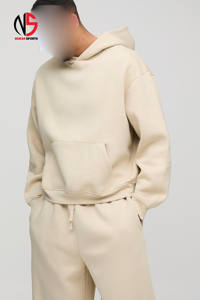 Survêtements sportifs unisexes en coton 100% pour l'hiver, comprenant un sweat à capuche ample et respirant et un pantalon de survêtement, coupe régulière, élastique - Product Image 6