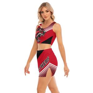 Uniformes de cheerleading en gros bleu et blanc, uniformes de cheerleading les plus vendus, uniformes de cheerleading deux pièces - Product Image 3