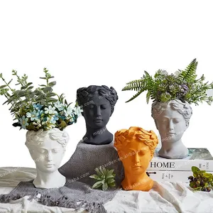 Vasi e Fioriere Decorativi per Piante Succulente da Interno a Forma di Testa di Venere in Cemento per Casa e Giardino - Product Image 1