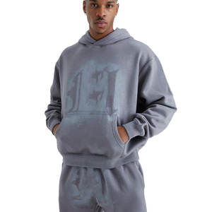 Sweats à capuche unisexe avec logo personnalisé Pantalon de survêtement Ensemble de jogging de fitness grande taille Survêtement à fermeture éclair de style décontracté du fabricant - Product Image 3