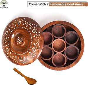 Boîte de rangement pour épices en bois personnalisable Vente en gros Conception unique Logo personnalisé Prix compétitif Outils pour herbes et épices - Product Image 4