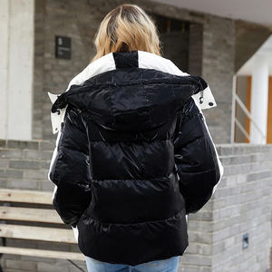 แจ็กเก็ตขนเป็ดให้ความอบอุ่นในฤดูหนาวทันสมัยสำหรับผู้หญิงดีไซน์ตามสั่งพิมพ์โลโก้ผ้าฝ้ายยาวสำหรับใช้งานกลางแจ้ง - Product Image 4