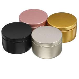 Frascos de estaño y cajas de contenedores de cera, tarros de vela listos para usar de Metal de alta calidad, decoración del hogar, fiestas, eventos, tarros de velas de decoración fácil - Product Image 1