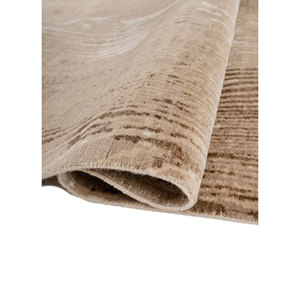 Entropy Ivory Hand Knotted Wool & Silk Rug AKWS-3039 Rectangular Puzzle <b>Pattern</b> Living Room Carpet for Teens Hallway Use - Product Image 2