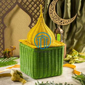 Encantadora cesta de cúpula de mezquita cuadrada de ratán, superventas, contenedor de cestas de ratán Lebaran - Product Image 5