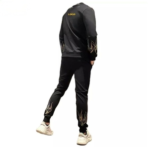 SALAMIN, nuevos deportes de invierno para hombre, ropa de entrenamiento para trotar, chándales con capucha de estilo único, diamantes de imitación, colores invertidos sólidos - Product Image 3