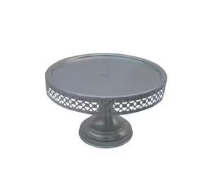 Soportes de pastel de Metal de forma redonda decorativa plateada en Base de Pedestal para decoraciones de boda Soportes de pastel de exhibición de Metal de Venta caliente - Product Image 1