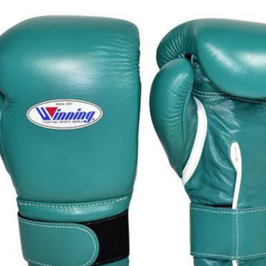 Gants de boxe professionnels en cuir vert avec fermeture velcro pour l'entraînement et le sparring, pour hommes et femmes - Product Image 2