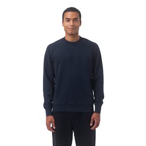 Sweat-shirt à col rond 100% coton personnalisé pour hommes, manches longues, pull en polaire d'hiver uni, sweats à capuche avec logo brodé, séchage rapide 380g - Product Image 3