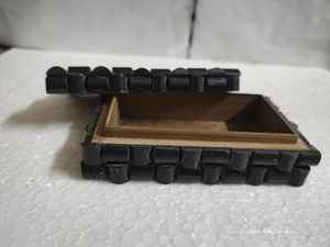 Cesta de Almacenamiento de Ratán Negro Tejida a Mano con Tapa Segura, Caja Organizadora Rectangular Decorativa Estilo Bohemio para Hogar, Oficina, Dormitorio - Product Image 4