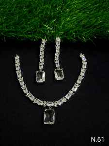 ชุดสร้อยคอเจ้าสาวประดับเพชรแบบอเมริกันและชุดเครื่องประดับต่างหูคลาสสิกสำหรับงานแต่งงานเครื่องประดับสไตล์คลาสสิกสำหรับผู้หญิง - Product Image 4