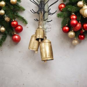 Juego de Campanas Colgantes de Metal Dorado Vintage, Diseño Rústico con Cuerda, Adorno Tradicional para Entrada de Casa, Jardín, Decoración Festiva - Product Image 6
