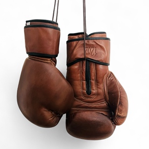 PRO 12oz Boxing Gloves Antique Brown Retro Vintage Classic Model 100% Cow Leather for Gym Fitness Training Punching <b>Speed</b> Balls - Product Image 3