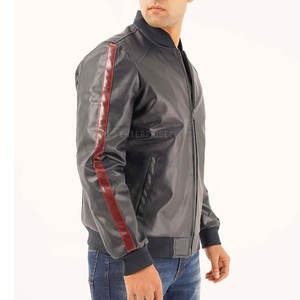 แจ็คเก็ตบอมเบอร์สไตล์ไฮสตรีทสำหรับผู้ชาย หนังวัวคุณภาพสูง ระบายอากาศได้ดี แห้งเร็ว กันน้ำ พร้อมซิปและโลโก้สั่งทำได้ - Product Image 3