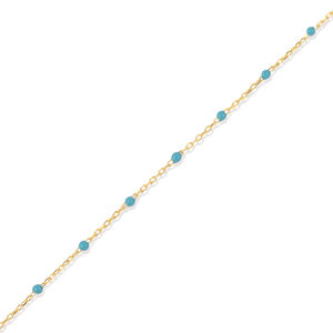 กำไลข้อมือดีไซน์เคลือบสีเทอร์ควอยซ์ ชุบโรเดียมและทอง  งานแฮนด์เมดจากตุรกี เครื่องประดับเงินแท้ 925 - Product Image 2