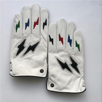 Gants de conduite unisexes blancs sublimés pour l'extérieur, respirants, légers, antidérapants, élégants, en cuir de cerf véritable, à doigts complets