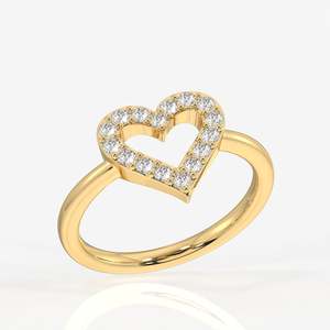 Bague en or 9 carats avec diamant Moissanite Cœur Céleste – Élégante et Luxueuse - Product Image 2