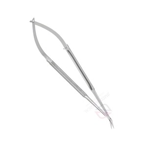 Tijeras Quirúrgicas Microquirúrgicas Profesionales Reutilizables de 165 mm, Puntas Anguladas de 15 mm y 25 mm, Instrumento de Neurocirugía de Alta Calidad, Acero Inoxidable - Product Image 2