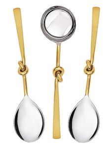 Hot Sale Metal Gold Salad <b>Server</b> Set with Knot Handle Best Price Pasta Serving Tools from India - Product Image 5