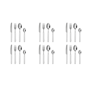 Durable Stainless Steel Set 24-pcs Flatware Mirror Polish Modern Elegant & Refined Design White Color Eclipse by Excelsa - Product Image 2