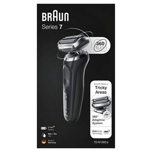 Afeitadora Eléctrica de Láminas para Hombre, Negra, con Cuchillas Triples y Dobles, Resistente al Agua IPX7, en Alemán, Afeita Cuerpo y Barba, Lavable - Product Image 2