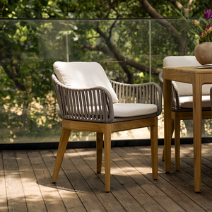 Contemporary <b>Outdoor</b> Garden Set 2 Seater Solid Teak Weather Resistant Cushions Non <b>Foldable</b> - Product Image 2