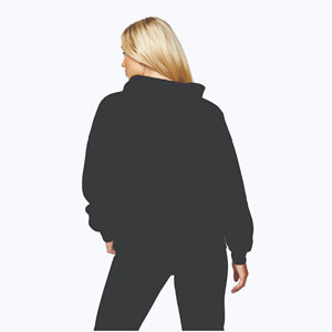 OEM Sweats à capuche d'hiver à fermeture éclair en éponge française surdimensionnés personnalisés en coton polaire recadrée sweat à capuche doublé impression numérique pour femmes - Product Image 2