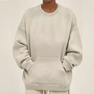 Sudadera OEM_ODM Personalizada, Estilo Desgastado, Lavado Ácido, Cuello Redondo, Sudadera de Algodón para Hombre, Sudaderas con Bolsillo, Proceso Impex - Product Image 1