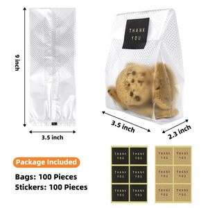 Emballages refermables pour desserts, biscuits et bonbons, sacs en <span class=keywords><strong>cellophane</strong></span> de qualité <span class=keywords><strong>alimentaire</strong></span>, sacs en plastique translucides avec impression de logo personnalisée - Product Image 2