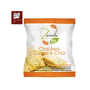 Organic Pumpkin And Chia Crackers 30g Snack GVERDI Selection MADE IN ITALY Appetizers Bread Crackers