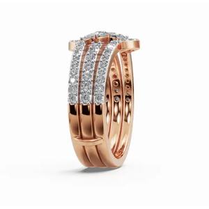 Stunning Pear Radiant <b>Petals</b> Dual-Band Lab Grown Diamond Ring 0.846 Ct 9 KT 14 KT 18 KT Gold Fine Jewelry Wholesale OEM Export - Product Image 2