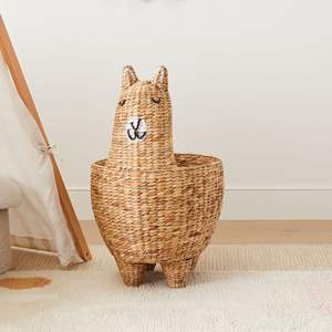 Precio más barato tejido a mano diseños personalizados agua Jacinto animal cesta marrón llama en forma de cestas de lavandería - Product Image 2