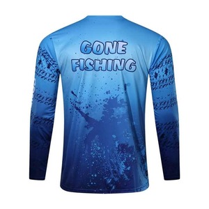 Bajo MOQ Tela reciclable Protección anti-uv Upf 50 Impermeable Manga larga Secado rápido Pesca Sudadera con capucha Hombres Camisa de pesca con pulgar - Product Image 3