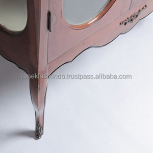 Armoire en bois d'acajou avec portes en verre transparent, numéro de série 1424, idéale pour votre chambre ou votre villa - Product Image 6