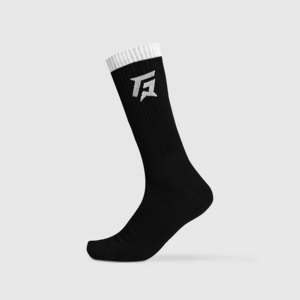 Chaussettes de sport EnduraFlex 100% coton et fibre de bambou, hautement antibactériennes, résistantes à la transpiration, personnalisables, imprimé automne, couleur noire - Product Image 1