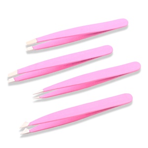 Pince à épiler en acier durable de haute qualité, colorée, pour le façonnage et l'épilation des sourcils, 4 formes différentes - Product Image 1