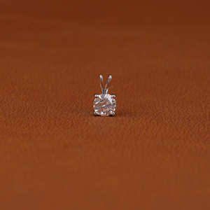 Pendentif en or blanc 18 carats plaqué or massif, design personnalisé, luxueux et minimaliste, diamant de laboratoire taillé 1,0 TCW, nouvelle tendance classique - Product Image 1