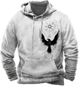 Sudadera con Capucha Personalizada con Logotipo Bordado, Corte Holgado y Cuadrado para Hombre, Sudadera de Algodón Grueso - Product Image 3