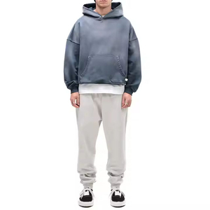 Último diseño sobre el tamaño básico algodón mezclado hombres piedra lavada sudaderas con capucha hecho en Pakistán transpirable hombres piedra lavada sudaderas con capucha - Product Image 5