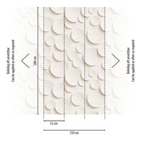 Murale murale 3D en vinyle non tissé blanc et rose, motif points/cercles, grand format, fabriquée en Allemagne, pour chambre, salle à manger, salon moderne, résistante à l'humidité