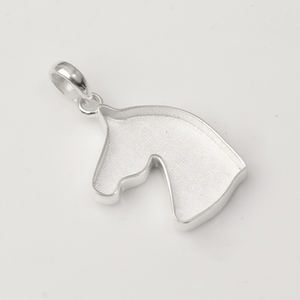 Pendentif de haute qualité en argent sterling 925, visage de cheval, serti de 30 mm, demi-monture, charme, pierre précieuse, résine, bijoux souvenir - Product Image 5