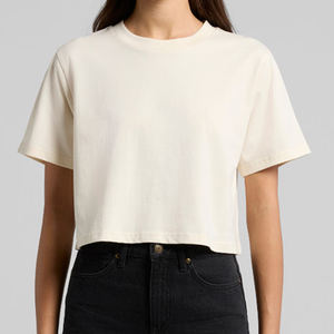 High Quality Women's Crop Boxy <b>T</b>-<b>Shirt</b> Short Sleeve Crew Neck Tee for Summer Streetwear Eco-Friendly Female Apparel - Product Image 5