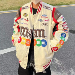 Veste de moto d'hiver en coton respirant OEM en gros, logo brodé personnalisé, patch vintage Nascar Race unisexe Pakistan - Product Image 5