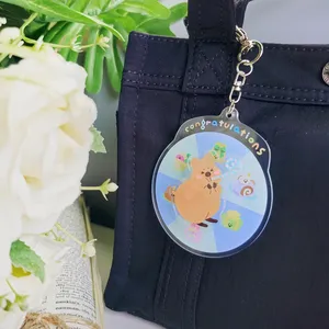 Kiki quokka พวงกุญแจพลาสติกสไตล์การ์ตูนน่ารักสีน้ำตาลอะคริลิค - Product Image 4