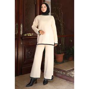 Ensemble de crochets pour femme en acrylique tissé 100% noir décontracté avec détail fendu 6152 - Product Image 5