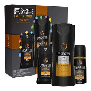 AXE Dark Temptation Holiday Gift Set con spray corporal, barra antitranspirante y desodorante y gel de baño para acicalamiento 3 unidades - Product Image 2