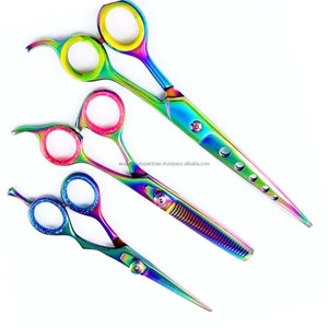 Juego de Tijeras de Peluquería de Acero Inoxidable Color Oro Rosa con Tornillo Ajustable y Tijeras de Entresacar - Product Image 2
