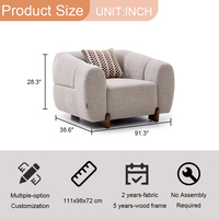 Fauteuil d'intérieur rond en tissu chenille, style cocon, rembourré, pour salon et mobilier de maison, vente en gros