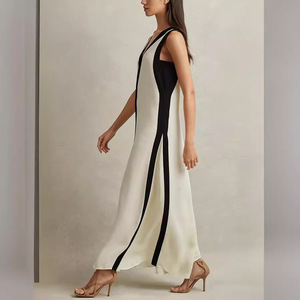 2025 nuevo vestido informal de bloqueo de Color con cuello en V Reversible Sexy europeo y americano vestidos elegantes para mujeres - Product Image 3
